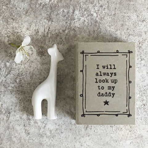 Porcelain Matchbox Message Giraffe - Daddy