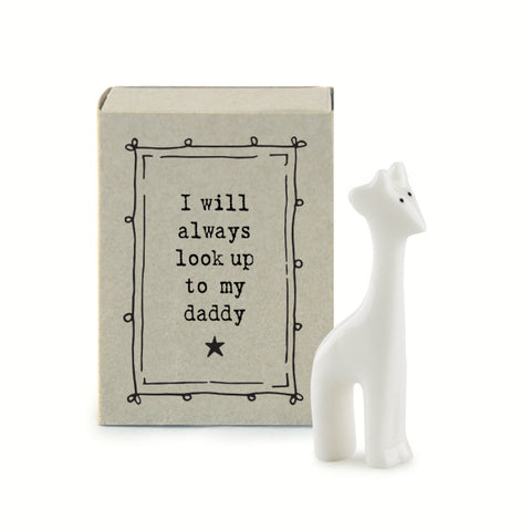 Porcelain Matchbox Message Giraffe - Daddy