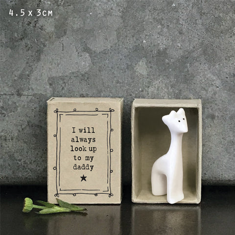 Porcelain Matchbox Message Giraffe - Daddy