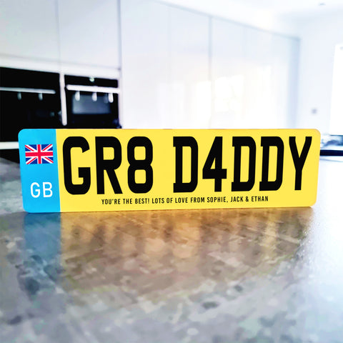 Personalised 'Dad/Grandad' Standing Acrylic Number Plate Gift