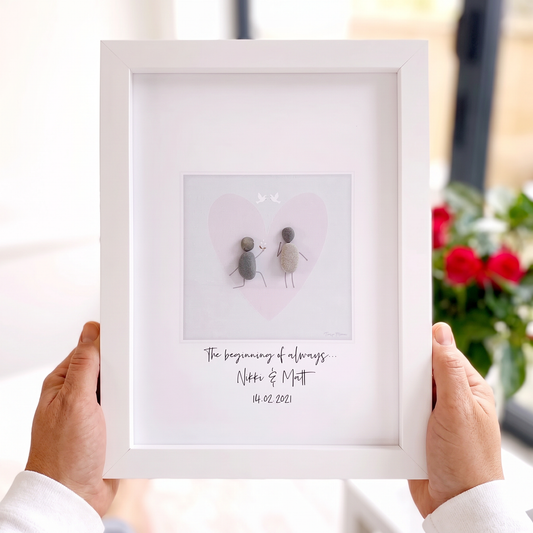 Engagement/Proposal Personalised Pebble Picture Gift