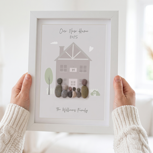New Home Personalised Pebble Picture Gift