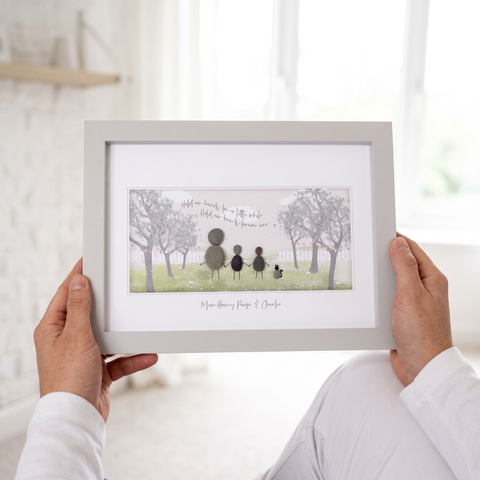 Family Walk In The Park Personalised Pebble Picture Gift