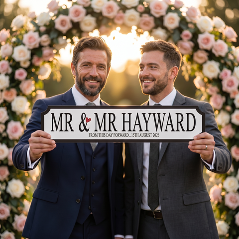 "Mr & Mrs" Personalised Street Sign Gift