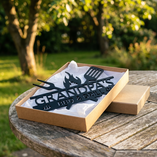 Personalised Laser Cut BBQ Sign + (Free Gift Box included!)