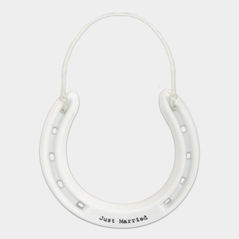 Porcelain Lucky Horseshoe - Just Married