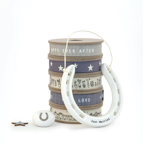 Porcelain Lucky Horseshoe - Just Married