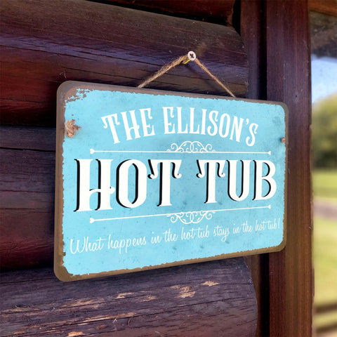 Personalised 'Hot Tub' Hanging Sign Gift