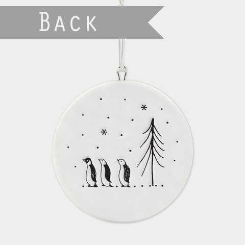 Porcelain Christmas Bauble - Let it snow