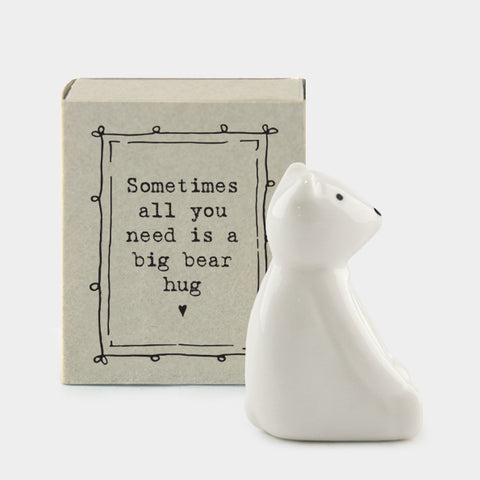 Porcelain Matchbox Message Bear - Big bear hug