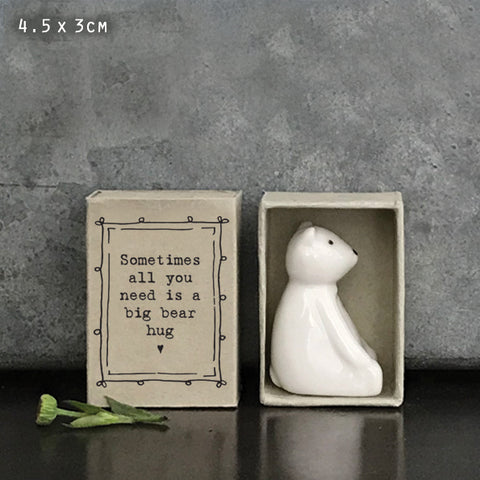 Porcelain Matchbox Message Bear - Big bear hug