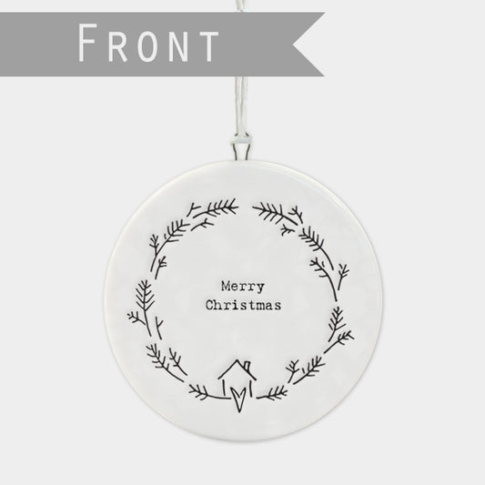 Porcelain Christmas Bauble - Merry Christmas