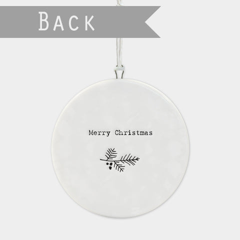 Porcelain Christmas Bauble - Merry Christmas