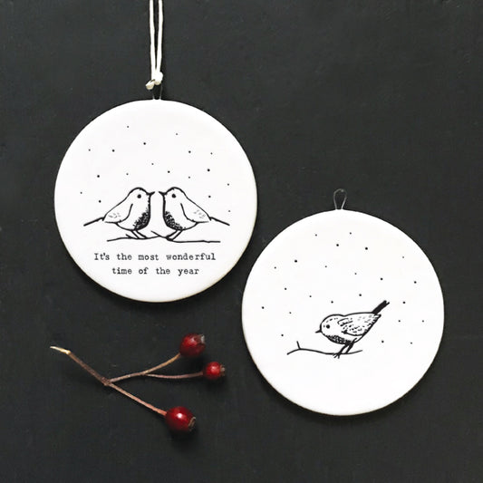 Porcelain Christmas Bauble - Most wonderful time of the year