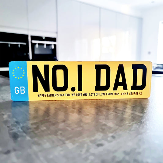 Personalised 'Dad/Grandad' Standing Acrylic Number Plate Gift