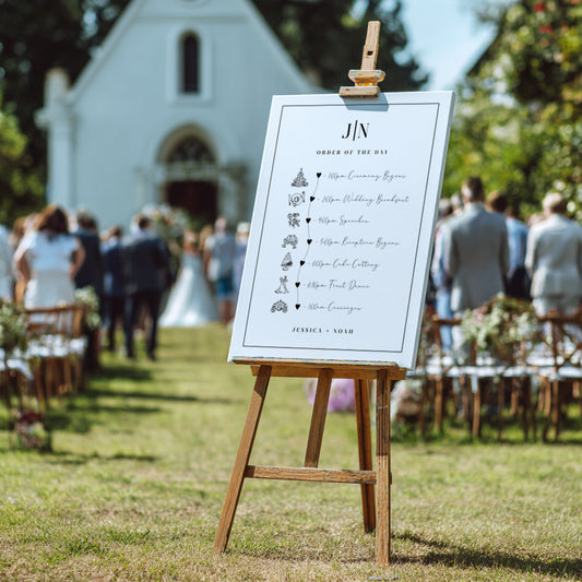 Tuscany Wedding 'order of the day' board