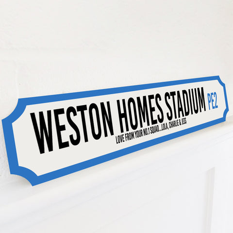 Personalised Football Stadium Street Sign Gift