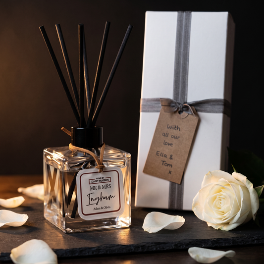 Personalised Mr & Mrs Reed Diffuser Gift — Wedding or Anniversary Present | Luxe fresh fragrance