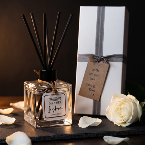 Personalised Mr & Mrs Reed Diffuser Gift — Wedding or Anniversary Present | Luxe fresh fragrance