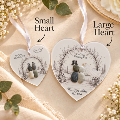 Personalised Wedding Pebble Heart Gift — Storybook Collection | Wedding gift | Anniversary Gift