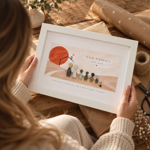 Personalised Family Pebble Picture Gift — Home | New Home, Unique Mother's Day, Christmas, Birthday Gift