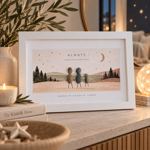 Personalised Family Pebble Picture Gift — Same Stars | Unique Mother's Day, Christmas, Birthday Gift