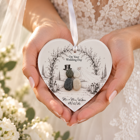 Personalised Wedding Pebble Heart Gift — Storybook Collection | Wedding gift | Anniversary Gift