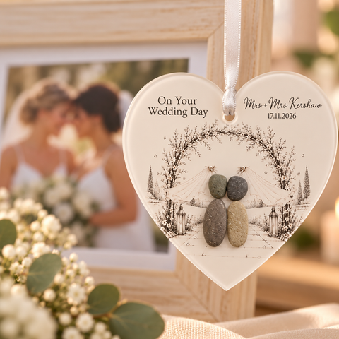 Personalised Wedding Pebble Heart Gift — Storybook Collection | Wedding gift | Anniversary Gift