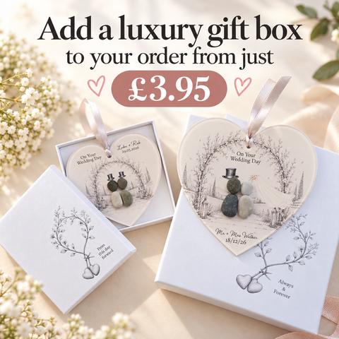 Personalised Wedding Pebble Heart Gift — Storybook Collection | Wedding gift | Anniversary Gift