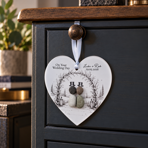Personalised Wedding Pebble Heart Gift — Storybook Collection | Wedding gift | Anniversary Gift
