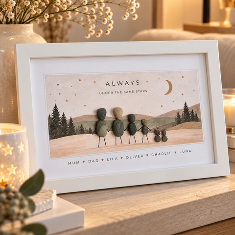 Personalised Family Pebble Picture Gift — Same Stars | Unique Mother's Day, Christmas, Birthday Gift
