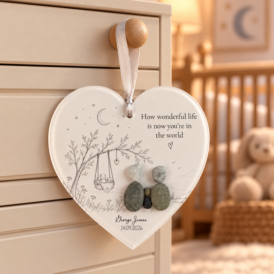 Personalised New Baby Pebble Heart Gift — The Storybook Collection | Unique New Baby Gift