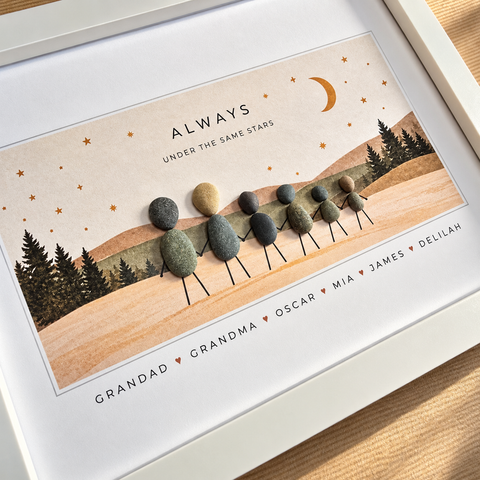 Personalised Family Pebble Picture Gift — Same Stars | Unique Mother's Day, Christmas, Birthday Gift