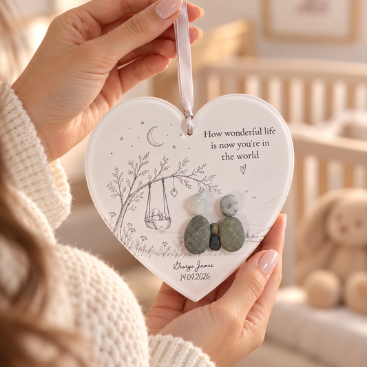Personalised New Baby Pebble Heart Gift — The Storybook Collection | Unique New Baby Gift