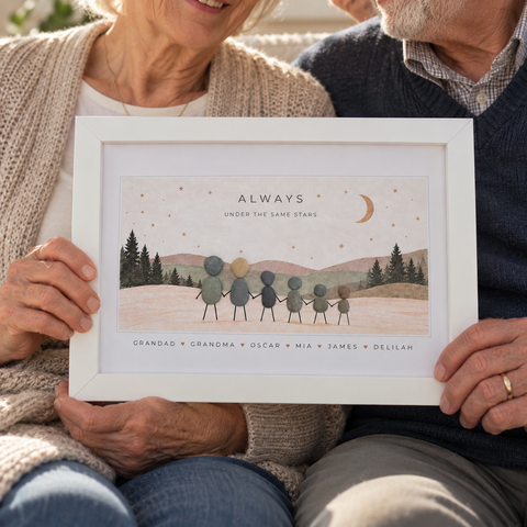 Personalised Family Pebble Picture Gift — Same Stars | Unique Mother's Day, Christmas, Birthday Gift