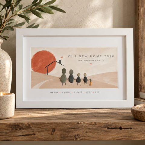 Personalised Family Pebble Picture Gift — Home | New Home, Unique Mother's Day, Christmas, Birthday Gift