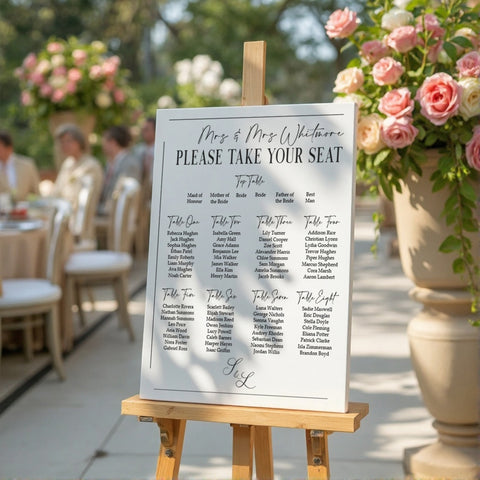 Riviera Wedding Table Plan Board