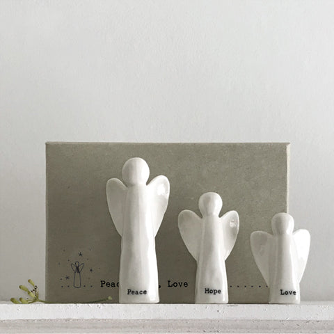 Porcelain angels Set of 3 - Peace, Hope, Love