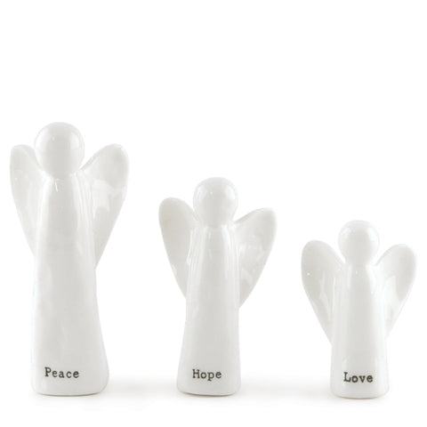 Porcelain angels Set of 3 - Peace, Hope, Love