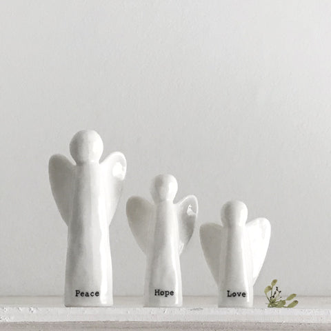 Porcelain angels Set of 3 - Peace, Hope, Love