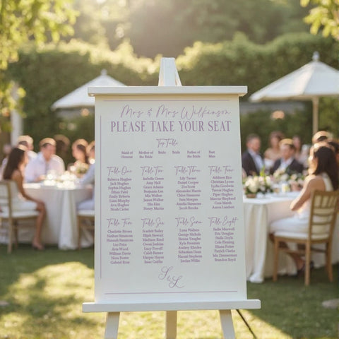 Riviera Wedding Table Plan Board