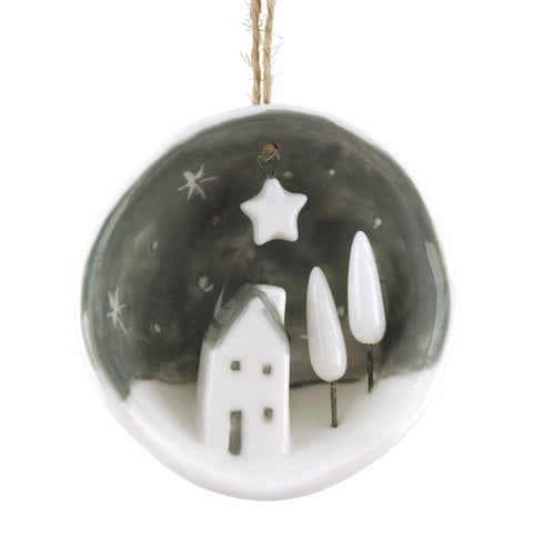 Porcelain Half Bauble Scene - May your troubles