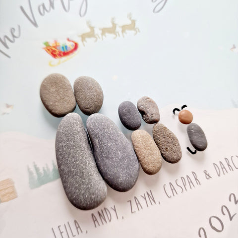 Personalised "Wonderland" Family Christmas Pebble Hanging Decoration