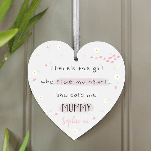 'there's this girl' hanging heart decoration