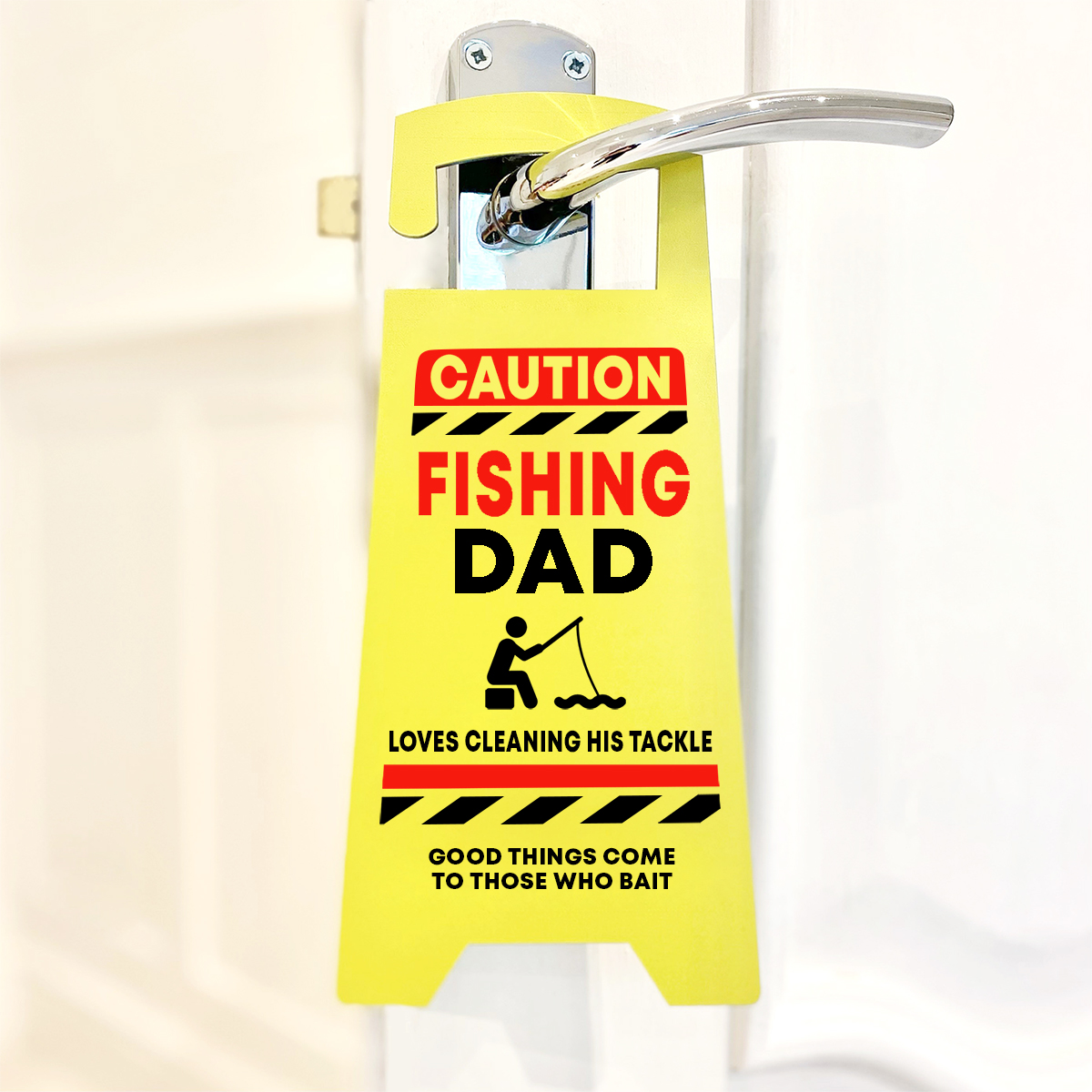 💝 Personalised CAUTION 'Fishing Dad' Door Hanger Gift - Daisy Maison -  Sale Now On 🎀