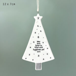 porcelain christmas tree bauble happiness and love