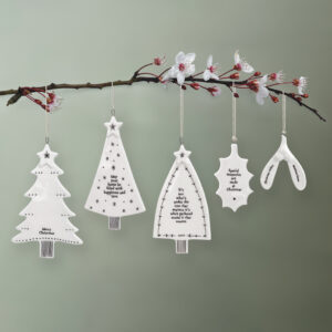 porcelain christmas tree bauble happiness and love