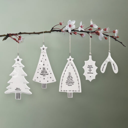 porcelain christmas tree bauble happiness and love