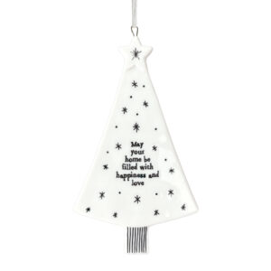 porcelain christmas tree bauble happiness and love